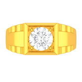 22k Yellow Cubic Zirconia Bands Mens Rings in size 9.5 and total gold weight of 5.2g